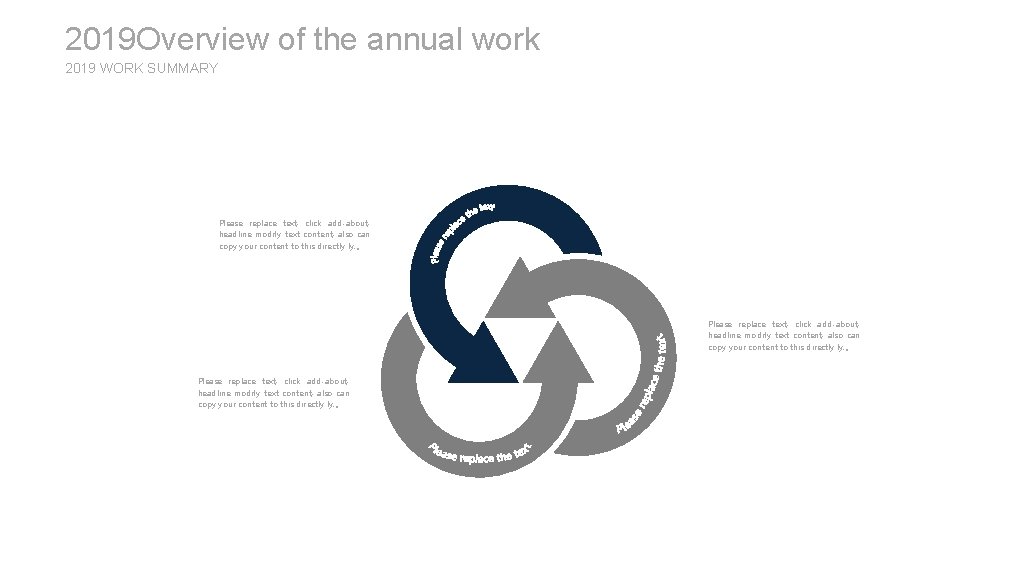 2019 Overview of the annual work 2019 WORK SUMMARY Please replace text, click add-about,