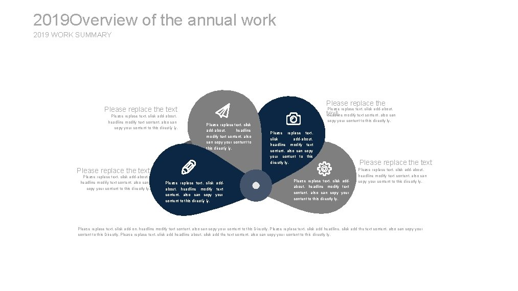 2019 Overview of the annual work 2019 WORK SUMMARY Please replace the Please replace