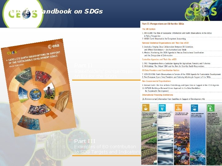 CEOS EO Handbook on SDGs Part I role of EO data in support to