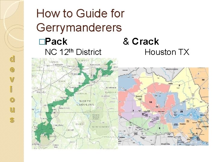 How to Guide for Gerrymanderers �Pack d e v i o u s NC