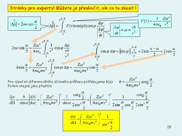 Stránky pro experty! Můžete je přeskočit, ale co to zkusit ! Pro výpočet diferenciálního