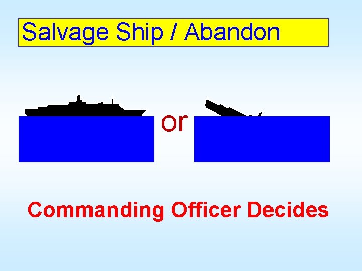 Salvage Ship / Abandon or Commanding Officer Decides 