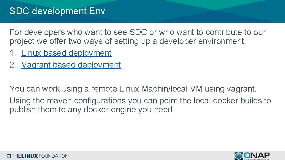 SDC development Env For developers who want to see SDC or who want to