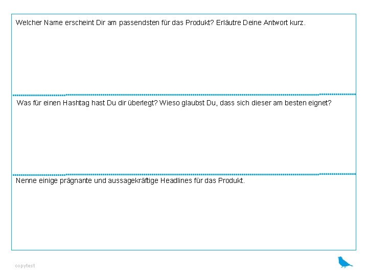 Welcher Name erscheint Dir am passendsten für das Produkt? Erläutre Deine Antwort kurz. Was