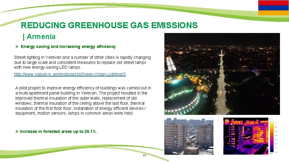 REDUCING GREENHOUSE GAS EMISSIONS | Armenia Ø Energy saving and increasing energy efficiency Street