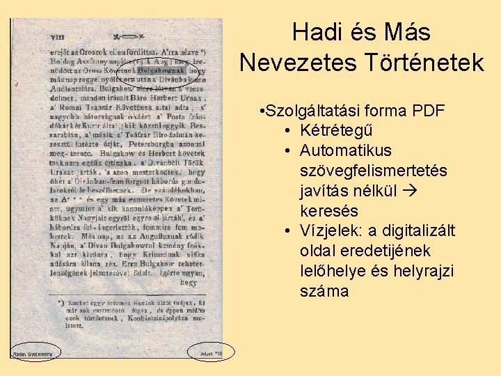 Hadi és Más Nevezetes Történetek • Szolgáltatási forma PDF • Kétrétegű • Automatikus szövegfelismertetés