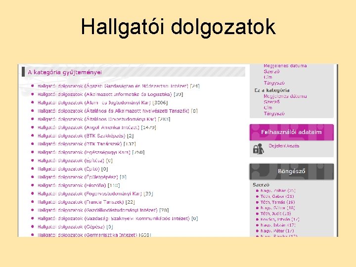 Hallgatói dolgozatok 