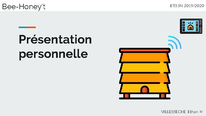 Bee-Honey’t BTS SN 2019/2020 Présentation personnelle VILLESSECHE Ethan 10 
