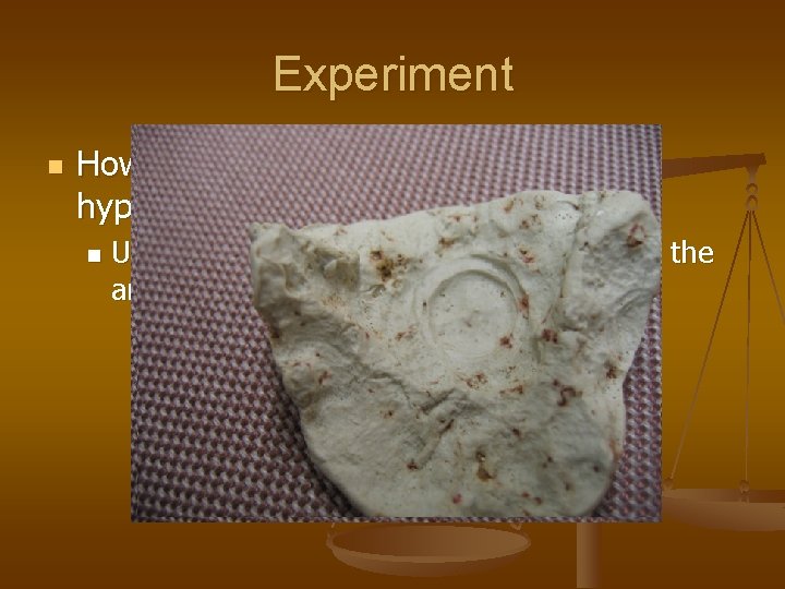 Experiment n How can we test the navigation hypothesis? n Use epoxy to produce