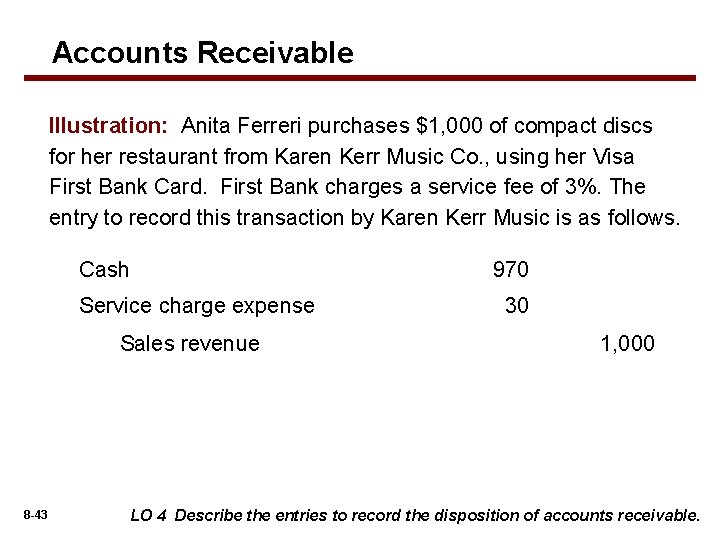 Accounts Receivable Illustration: Anita Ferreri purchases $1, 000 of compact discs for her restaurant