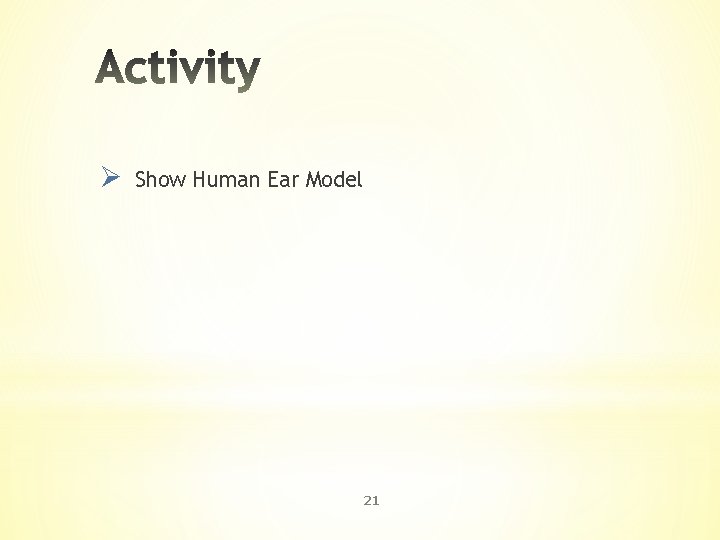 Ø Show Human Ear Model 21 