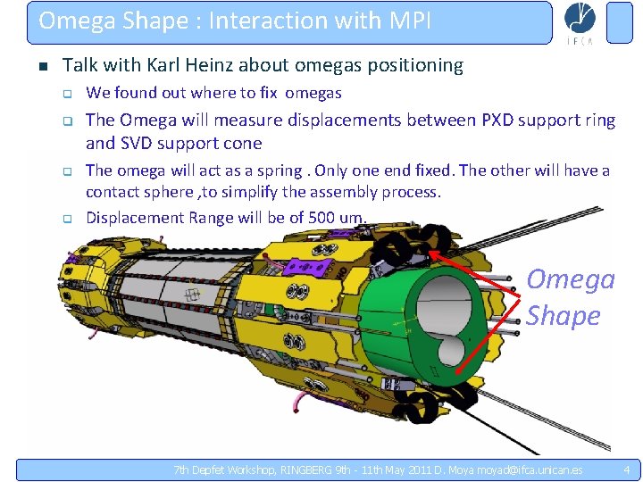 Omega Shape : Interaction with MPI n Talk with Karl Heinz about omegas positioning
