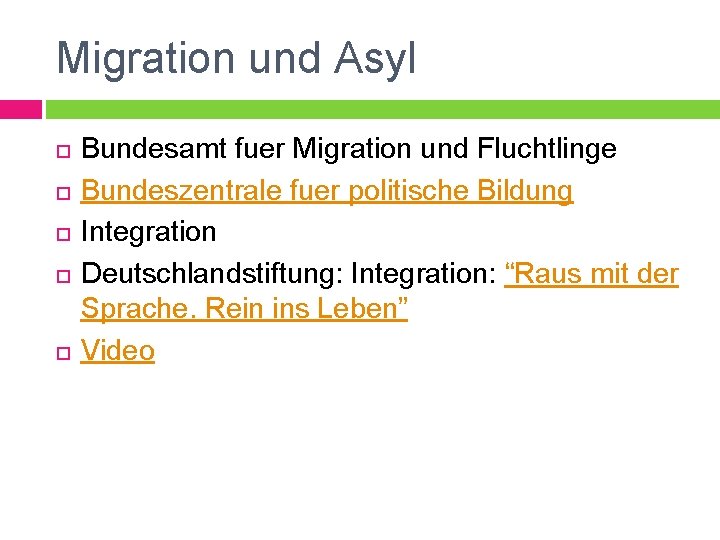 Migration und Asyl Bundesamt fuer Migration und Fluchtlinge Bundeszentrale fuer politische Bildung Integration Deutschlandstiftung: