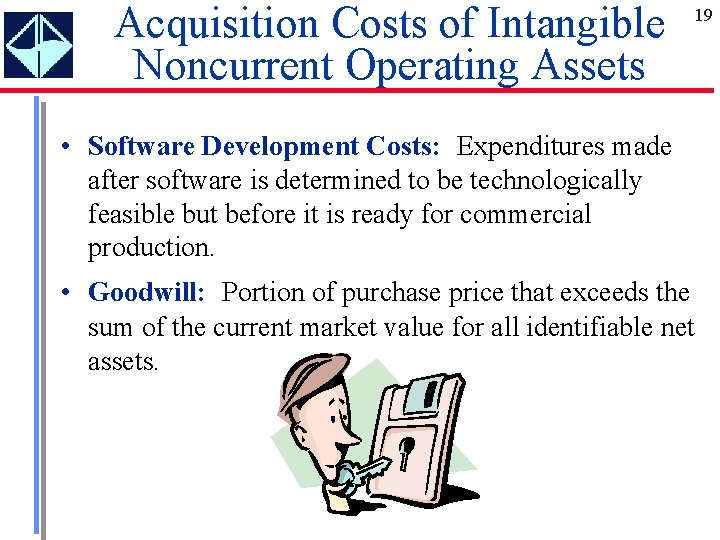 Acquisition Costs of Intangible Noncurrent Operating Assets 19 • Software Development Costs: Expenditures made