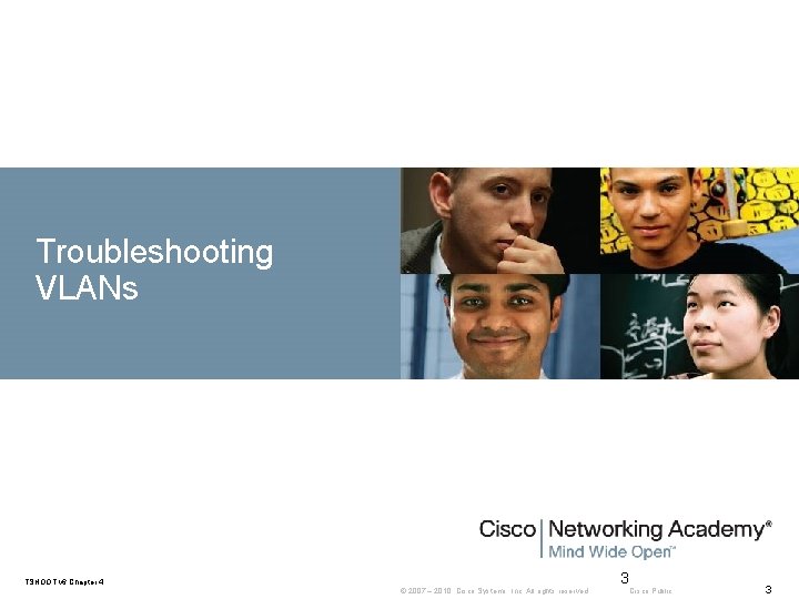 Troubleshooting VLANs TSHOOT v 6 Chapter 4 © 2007 – 2010, Cisco Systems, Inc.