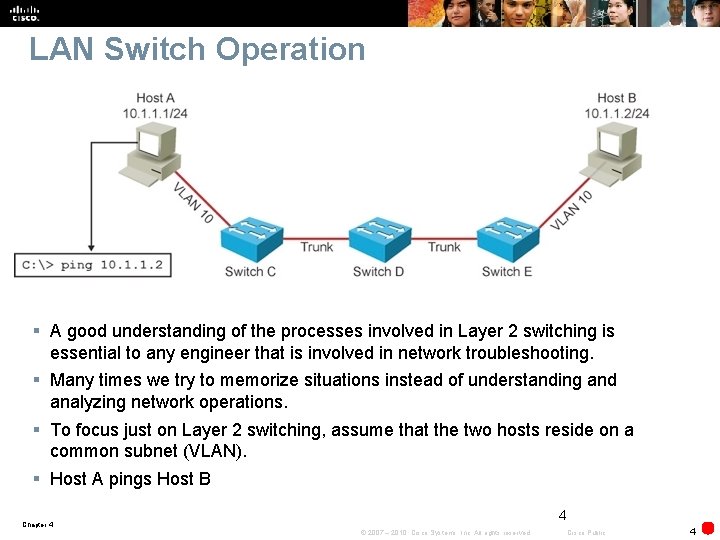 LAN Switch Operation § A good understanding of the processes involved in Layer 2