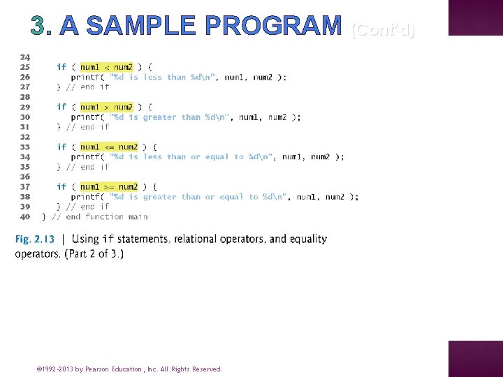 3. A SAMPLE PROGRAM (Cont’d) © 1992 -2013 by Pearson Education, Inc. All Rights