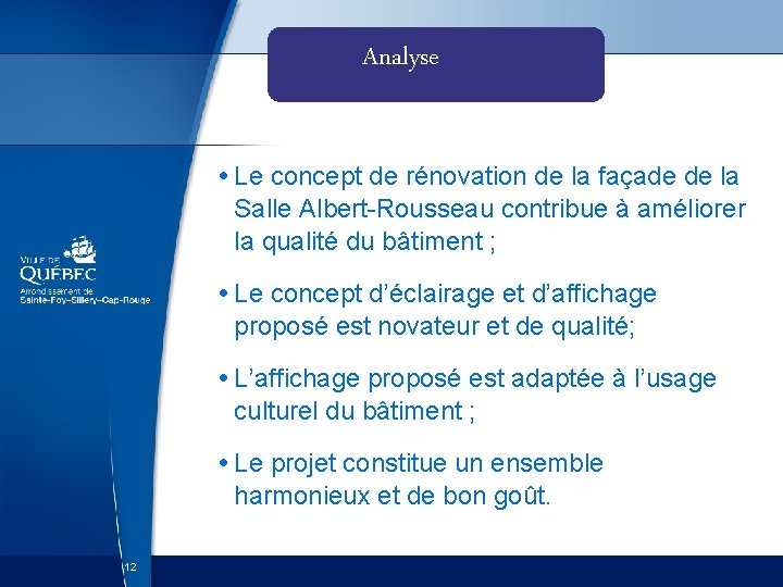 Analyse • Le concept de rénovation de la façade de la Salle Albert-Rousseau contribue