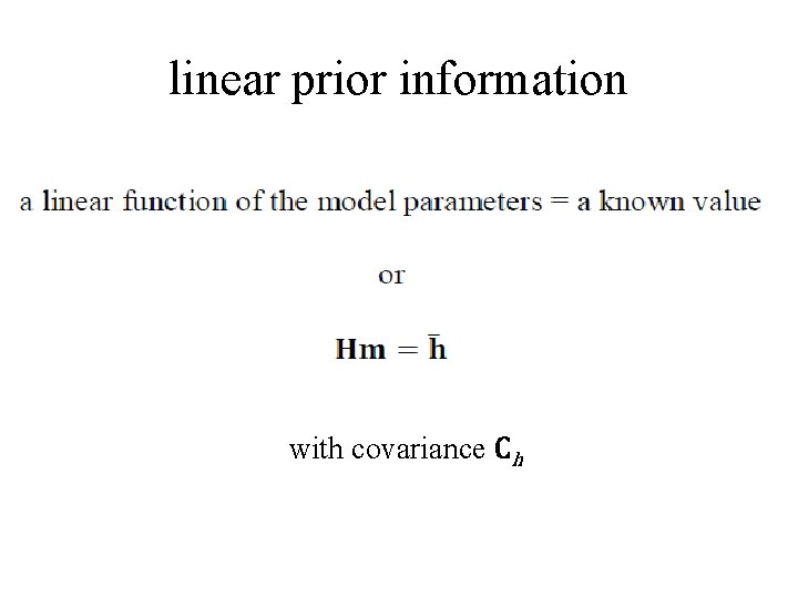 linear prior information with covariance Ch 