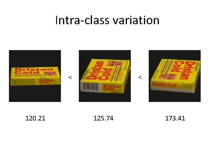 Intra-class variation < 120. 21 < 125. 74 173. 41 