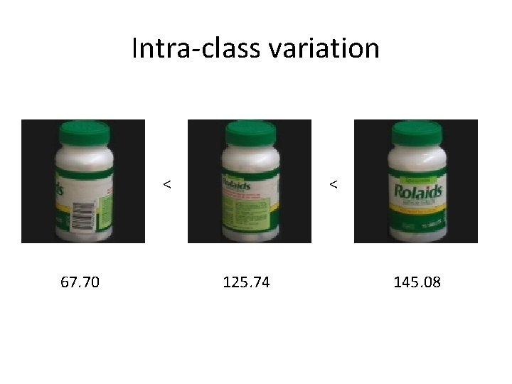 Intra-class variation < 67. 70 < 125. 74 145. 08 