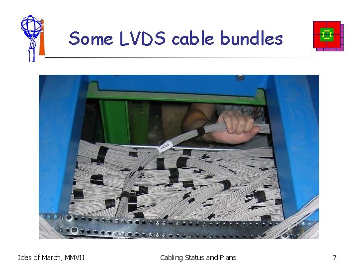 Some LVDS cable bundles Ides of March, MMVII Cabling Status and Plans 7 