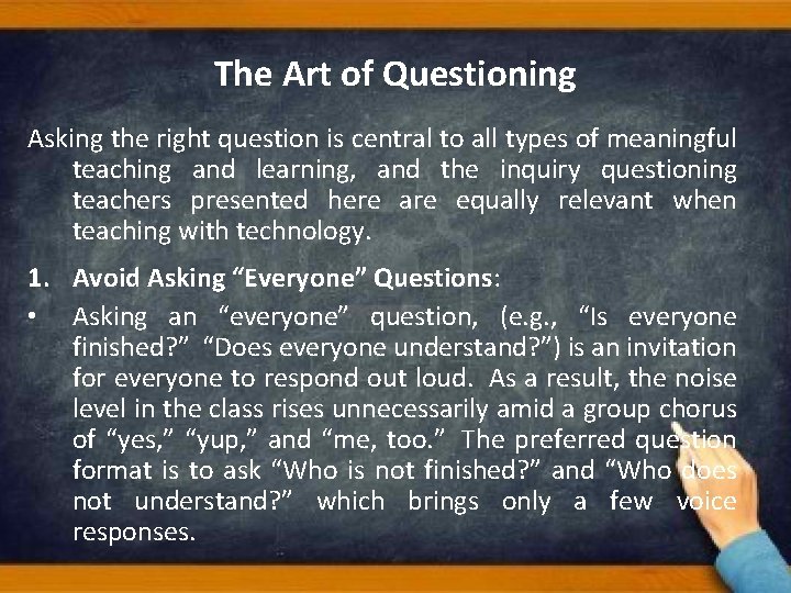 The Art of Questioning Asking the right question is central to all types of The Art of Questioning Asking the right question is central to all types of