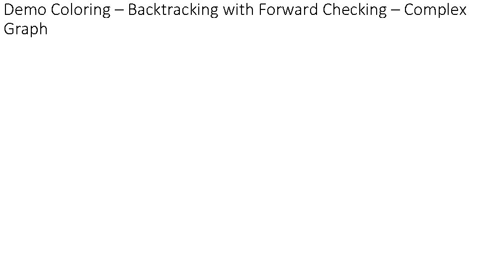 Demo Coloring – Backtracking with Forward Checking – Complex Graph Demo Coloring – Backtracking with Forward Checking – Complex Graph