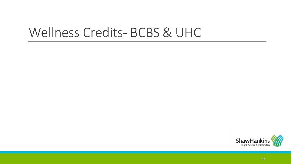 Wellness Credits- BCBS & UHC 18 