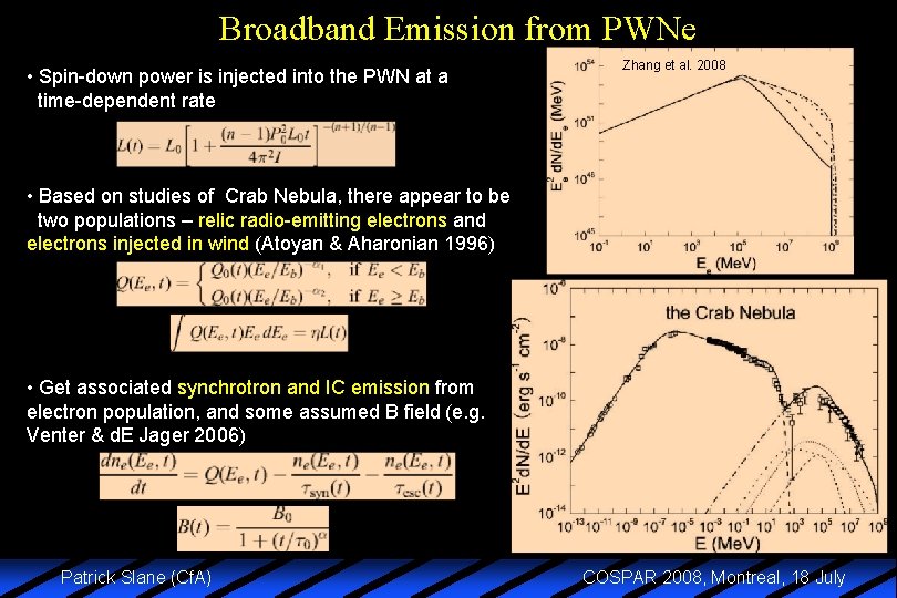 Broadband Emission from PWNe • Spin-down power is injected into the PWN at a