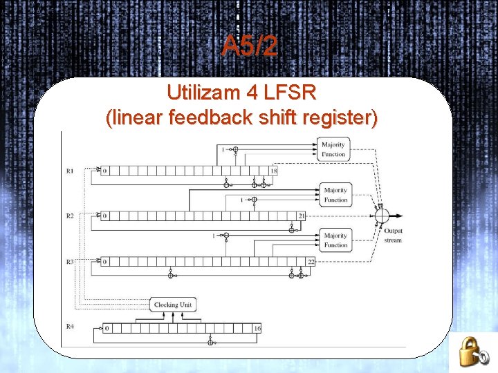 A 5/2 Utilizam 4 LFSR (linear feedback shift register) 