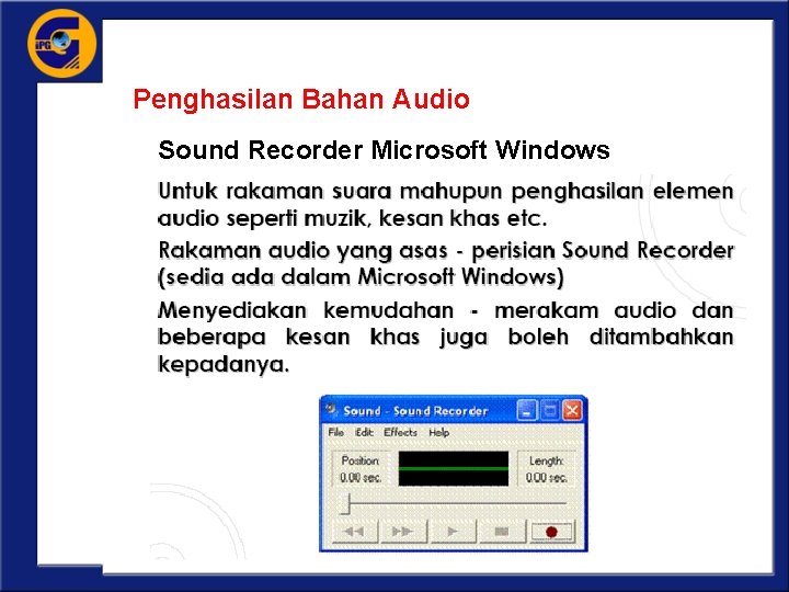 Penghasilan Bahan Audio Sound Recorder Microsoft Windows 
