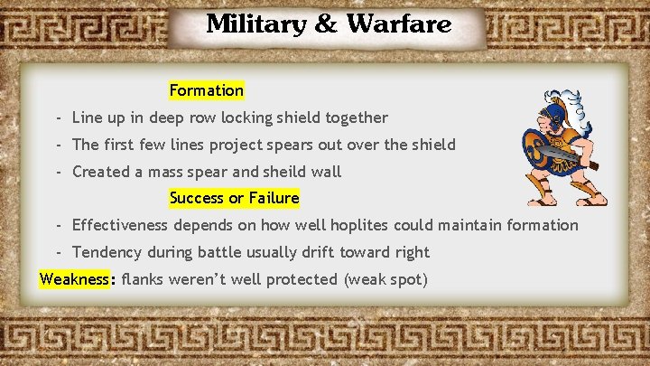 Military & Warfare Formation - Line up in deep row locking shield together -