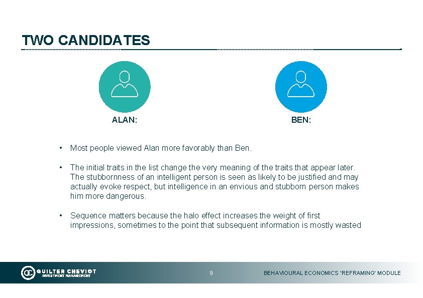 TWO CANDIDATES ALAN: BEN: • Most people viewed Alan more favorably than Ben. •