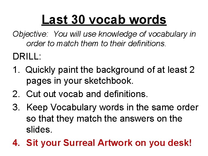 Final Exam Vocabulary with Pictures and Definitions Last