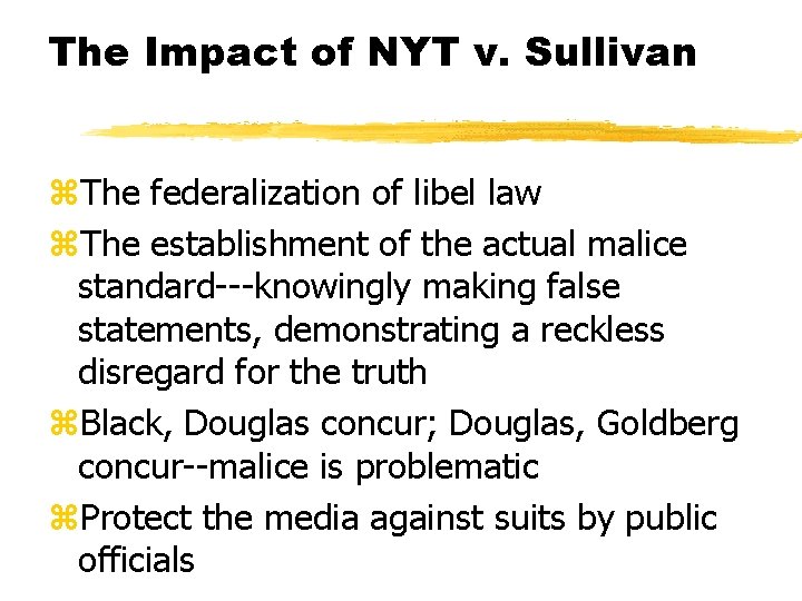 New York Times v Sullivan z The background