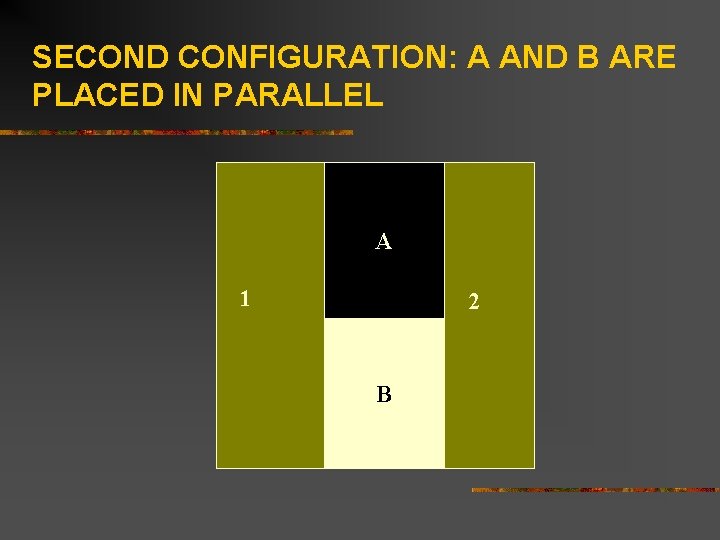 SECOND CONFIGURATION: A AND B ARE PLACED IN PARALLEL A 1 1 B 2