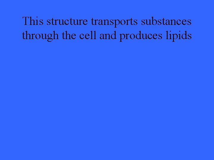 This structure transports substances through the cell and produces lipids 