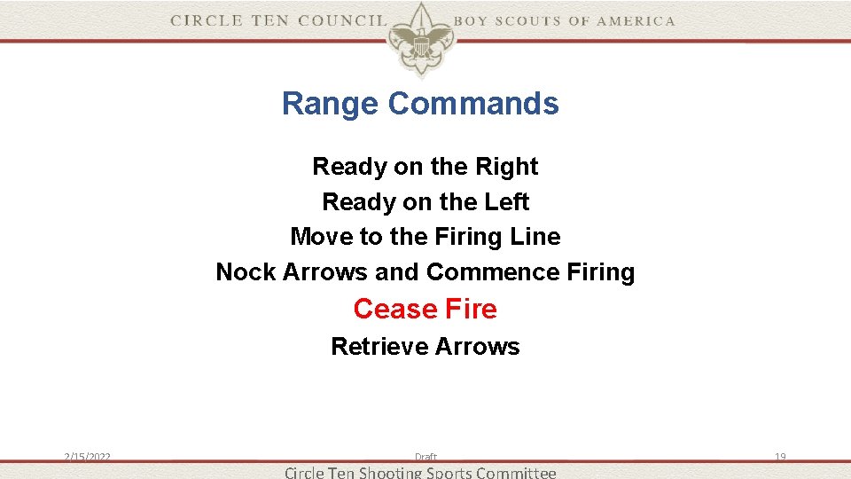 Range Commands Ready on the Right Ready on the Left Move to the Firing