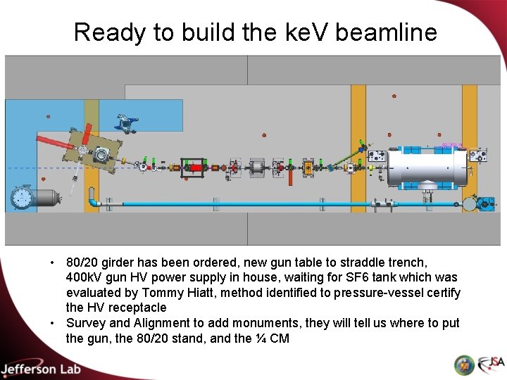 Ready to build the ke. V beamline • 80/20 girder has been ordered, new