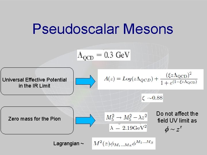 Pseudoscalar Mesons Universal Effective Potential in the IR Limit Zero mass for the Pion