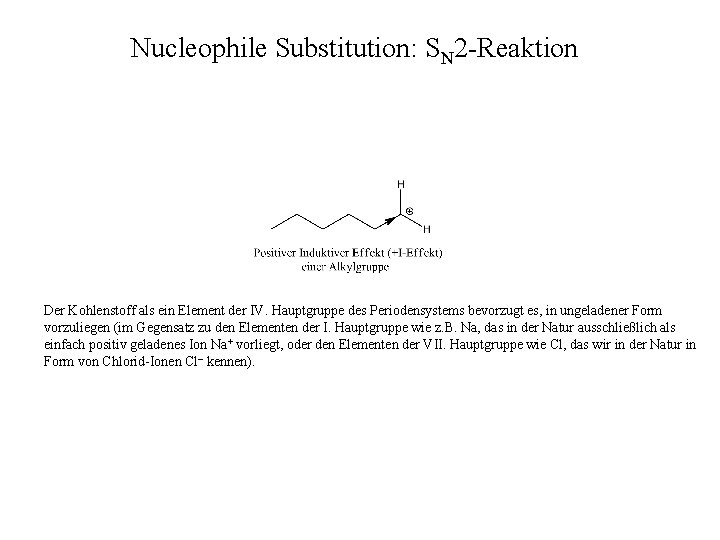 Nucleophile Substitution: SN 2 -Reaktion Der Kohlenstoff als ein Element der IV. Hauptgruppe des