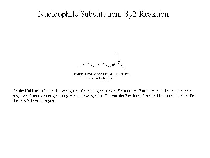 Nucleophile Substitution: SN 2 -Reaktion Ob der Kohlenstoff bereit ist, wenigstens für einen ganz