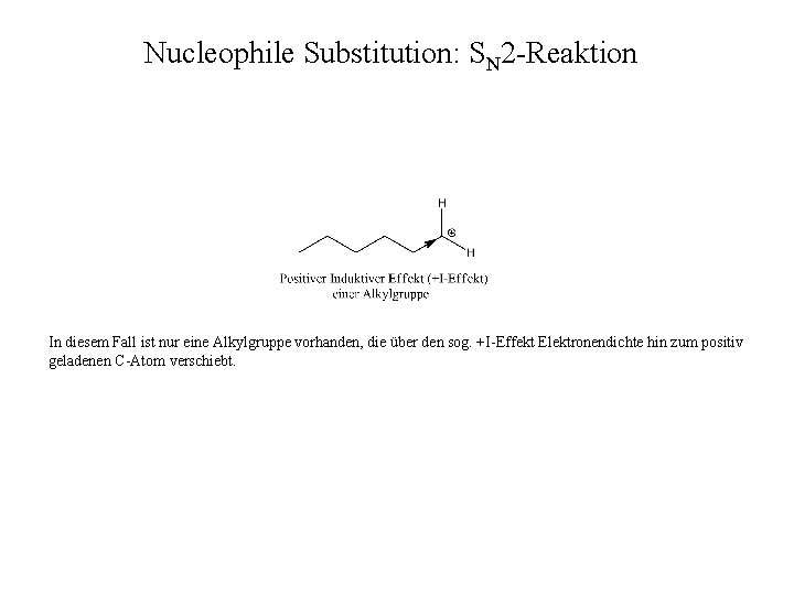 Nucleophile Substitution: SN 2 -Reaktion In diesem Fall ist nur eine Alkylgruppe vorhanden, die