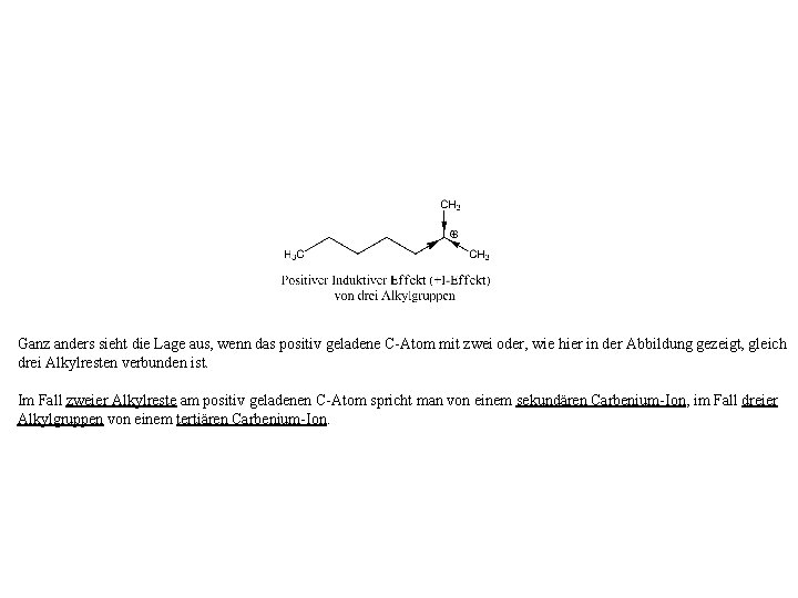 Ganz anders sieht die Lage aus, wenn das positiv geladene C-Atom mit zwei oder,