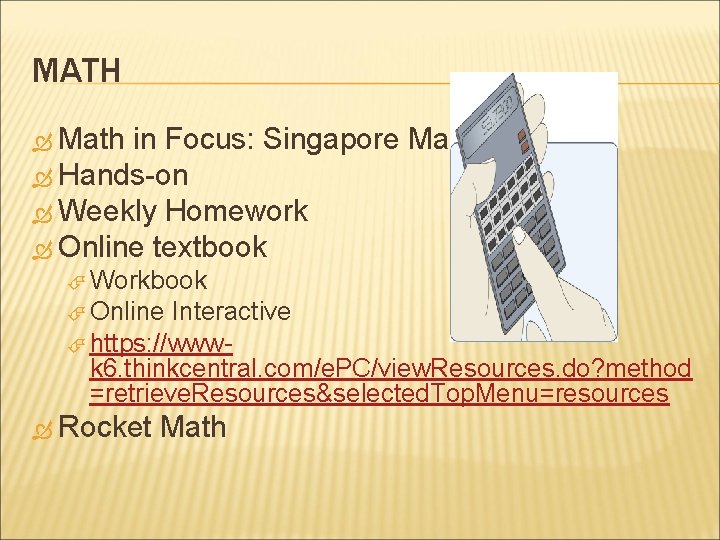 MATH Math in Focus: Singapore Math Hands-on Weekly Homework Online textbook Workbook Online Interactive