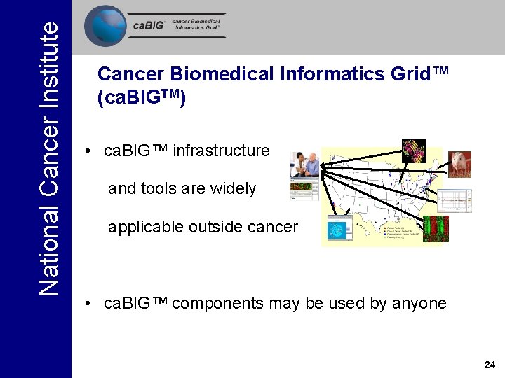 National Cancer Institute Cancer Biomedical Informatics Grid™ (ca. BIGTM) • ca. BIG™ infrastructure and National Cancer Institute Cancer Biomedical Informatics Grid™ (ca. BIGTM) • ca. BIG™ infrastructure and