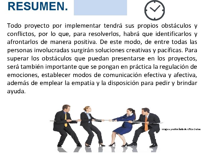 RESUMEN. Todo proyecto por implementar tendrá sus propios obstáculos y conflictos, por lo que,