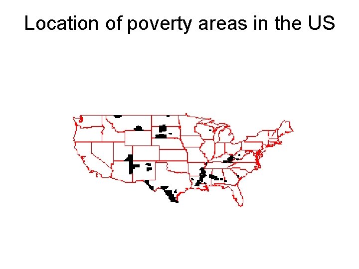 Location of poverty areas in the US 