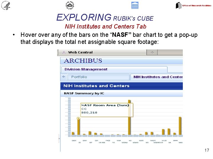 EXPLORING RUBIK’s CUBE NIH Institutes and Centers Tab • Hover any of the bars